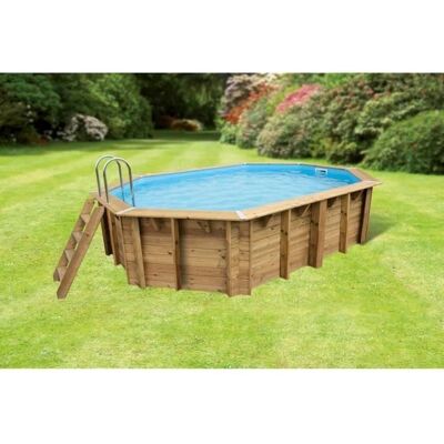 Piscine en Bois Ubbink Ocea 3,55x5,50x1,20 m Octogonale - Gris - Publicité Piscine en Bois Ubbink Ocea 3,55x5,50x1,20 m Octogonale - Gris - Publicité
