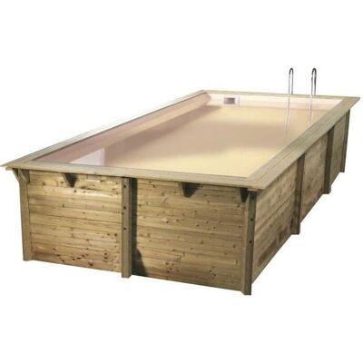 Piscine bois rectangulaire Ubbink Azura - 3,50x5,05m - Liner beige Piscine bois rectangulaire Ubbink Azura - 3,50x5,05m - Liner beige