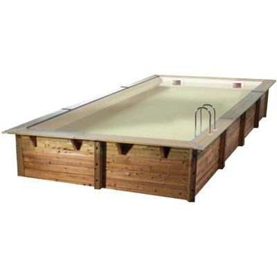 Piscine en bois rectangulaire Ubbink 350 x 650 cm - Liner beige - 22,5 m³ Piscine en bois rectangulaire Ubbink 350 x 650 cm - Liner beige - 22,5 m³