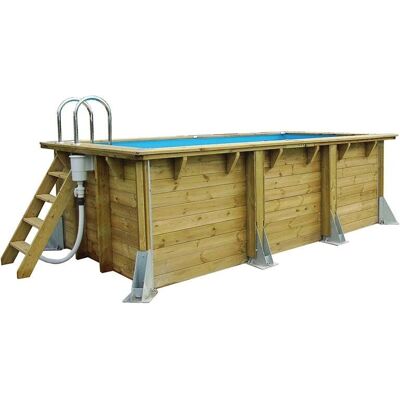 Piscine en bois Azura Ubbink 2,50 x 4,50 x H1,26 m - Forme rectangulaire - Publicité Piscine en bois Azura Ubbink 2,50 x 4,50 x H1,26 m - Forme rectangulaire - Publicité