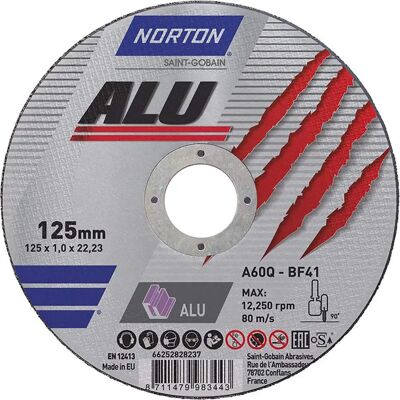 Norton Aluminium Trennscheibe - 125mm Aluminium - Trennscheibe Norton Aluminium Trennscheibe - 125mm Aluminium - Trennscheibe