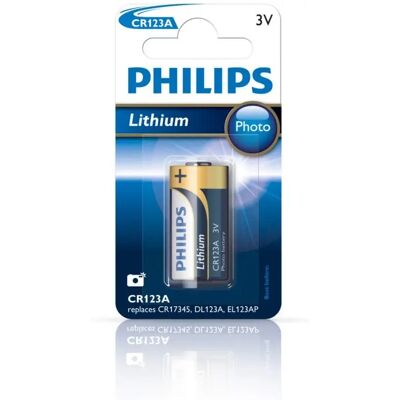 Pile rechargeable au lithium Philips Minicells CR123A - Batterie - Publicité Pile rechargeable au lithium Philips Minicells CR123A - Batterie - Publicité