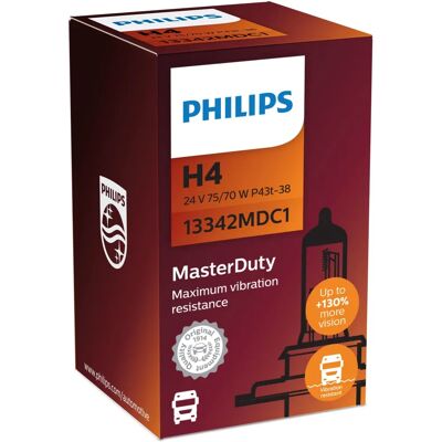 Philips MasterDuty H4 75 W Halogen - Halogeenlamp Philips MasterDuty H4 75 W Halogen - Halogeenlamp