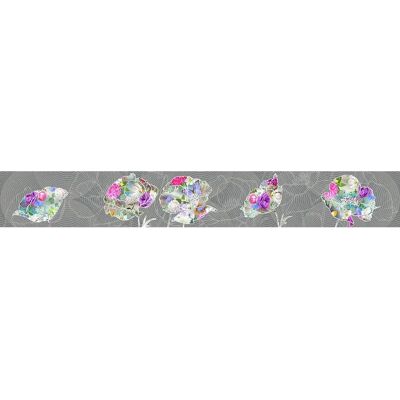 Sanders & Sanders Graue Blumen Selbstklebende Wandbordüre - Wandbordüre Sanders & Sanders Graue Blumen Selbstklebende Wandbordüre - Wandbordüre