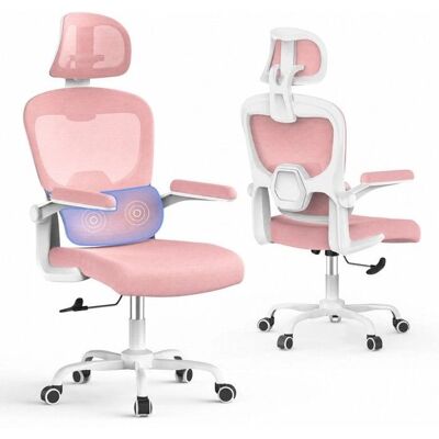 BIGZZIA - Cadeira de Escritório - Rosa - Hauteur réglable - Office chair - Publicité BIGZZIA - Cadeira de Escritório - Rosa - Hauteur réglable - Office chair - Publicité