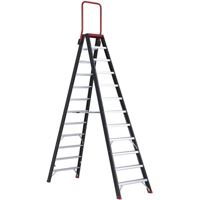 Scala doppia di sicurezza Altrex - Pieghevole, 2x12 gradini, Nera Scala doppia di sicurezza Altrex - Pieghevole, 2x12 gradini, Nera