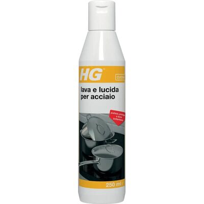 HG ITALIA HG lava e lucida per acciaio cucina - Pulitore per acciaio inox HG ITALIA HG lava e lucida per acciaio cucina - Pulitore per acciaio inox