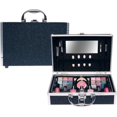 Casuelle Zwart Blauw Glitterschoen Make-up Koffer Casuelle Zwart Blauw Glitterschoen Make-up Koffer