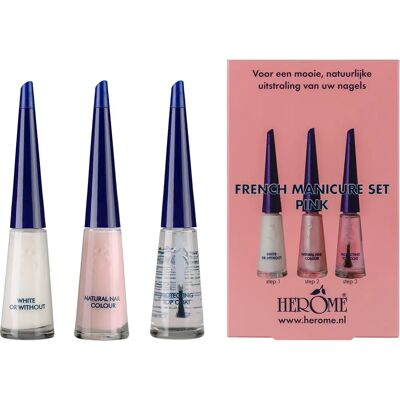 Herome Rosa French Manicure Sett 3 x 10ml - Neglepleiesett Herome Rosa French Manicure Sett 3 x 10ml - Neglepleiesett