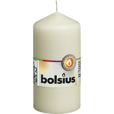 Bolsius Ivoor Stumpenkaars 12x5,8cm - Kaars Bolsius Ivoor Stumpenkaars 12x5,8cm - Kaars