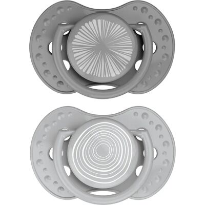 DIFRAX Dynamic Harmony Speen - Lichtgrijs donker voor 18+ maanden - 2 stuks DIFRAX Dynamic Harmony Speen - Lichtgrijs donker voor 18+ maanden - 2 stuks