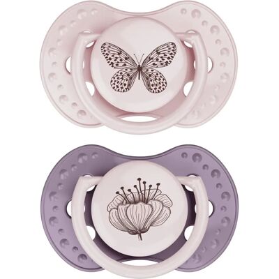 DIFRAX Dynamic Botanic Fopspeen - Paars & Roze - 3-6 maanden DIFRAX Dynamic Botanic Fopspeen - Paars & Roze - 3-6 maanden