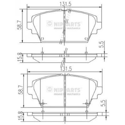 NIPPARTS Ensemble de plaquettes de frein Nissan - 41060-4U125, 41060-4U126, 41060-4U127, 41060-AV126 - brake pads - Publicité NIPPARTS Ensemble de plaquettes de frein Nissan - 41060-4U125, 41060-4U126, 41060-4U127, 41060-AV126 - brake pads - Publicité
