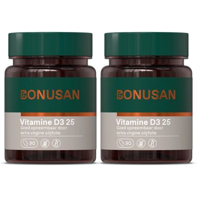 Bonusan Vitamine D3 25mcg Capsules - Ondersteunt Immuunsysteem & Botgezondheid Bonusan Vitamine D3 25mcg Capsules - Ondersteunt Immuunsysteem & Botgezondheid