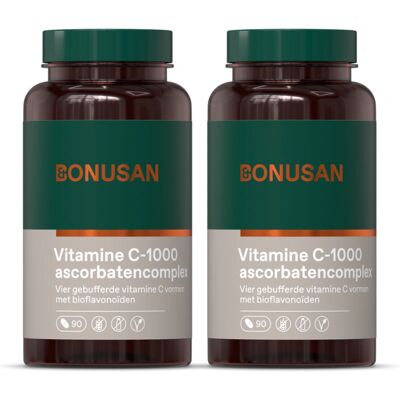Bonusan Vitamine C 1000mg Ascorbatencomplex - Bioflavonoïden, Magnesium, Zink - Immuunsysteem Bonusan Vitamine C 1000mg Ascorbatencomplex - Bioflavonoïden, Magnesium, Zink - Immuunsysteem