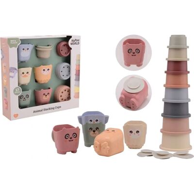 Johntoy Happy World Bio Stapelbehälter und Badebecher Johntoy Happy World Bio Stapelbehälter und Badebecher