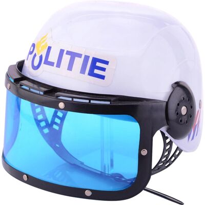 Johntoy - Police helmet with visor - White - Helmet Johntoy - Police helmet with visor - White - Helmet