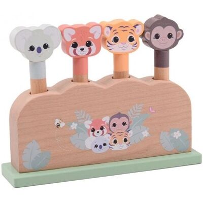 Jouéco Wildies Family Pop-up Dieren Set - Houten Speelgoed Jouéco Wildies Family Pop-up Dieren Set - Houten Speelgoed