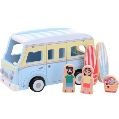 Joueco Holz Retro-Strandbus mit Zubehör - Spielset Joueco Holz Retro-Strandbus mit Zubehör - Spielset