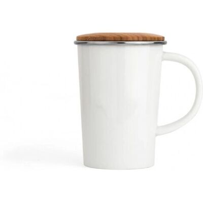 Bredemeijer B0012 Tea Cup - White, 0.4L, Porcelain, Bamboo Lid Bredemeijer B0012 Tea Cup - White, 0.4L, Porcelain, Bamboo Lid