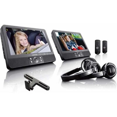 Lenco DVP-939 Portable DVD Player - 2x 9" TFT Screens, Supports DVD/USB/SD, Auto Mount, Battery Lenco DVP-939 Portable DVD Player - 2x 9" TFT Screens, Supports DVD/USB/SD, Auto Mount, Battery