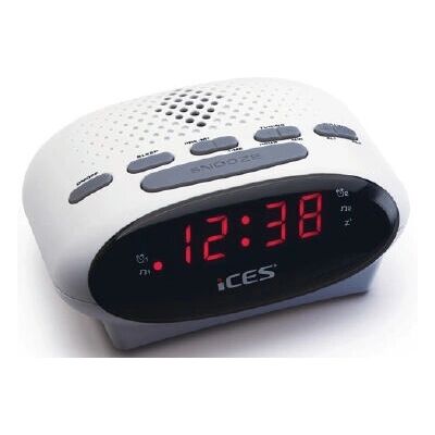Ices ICR-210 White Clock Radio with FM Tuner Ices ICR-210 White Clock Radio with FM Tuner