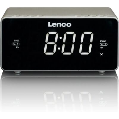 Lenco CR-530 - Relógio despertador rádio analógico - Taupe Lenco CR-530 - Relógio despertador rádio analógico - Taupe