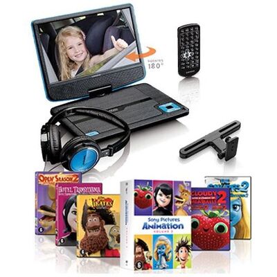 Lenco DVP-910BU Portable DVD Player with 9" Screen - Black/Blue Lenco DVP-910BU Portable DVD Player with 9" Screen - Black/Blue