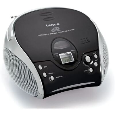 Lenco SCD-24 Portable Radio CD Player - Black, Silver Lenco SCD-24 Portable Radio CD Player - Black, Silver