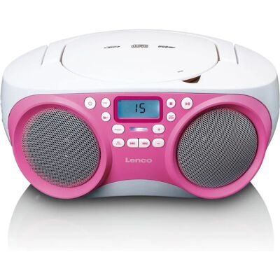 Lenco SCD-301 Kannettava Radio - Analogi & Digitaalinen - Vaaleanpunainen, Valkoinen Lenco SCD-301 Kannettava Radio - Analogi & Digitaalinen - Vaaleanpunainen, Valkoinen