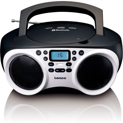 Lecteur CD portable Bluetooth Lenco SCD-501 - Noir/Blanc - Publicité Lecteur CD portable Bluetooth Lenco SCD-501 - Noir/Blanc - Publicité