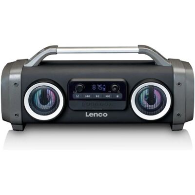 Haut-parleur Bluetooth portable Lenco SPR-100 - Gris - Publicité Haut-parleur Bluetooth portable Lenco SPR-100 - Gris - Publicité