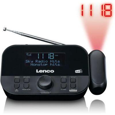 Lenco CR-615BK Radio Clock - Dual Alarm, Projection, Black Lenco CR-615BK Radio Clock - Dual Alarm, Projection, Black