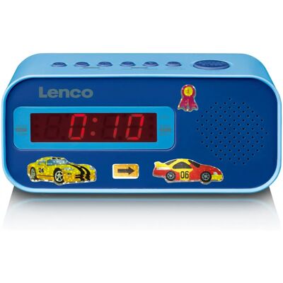 Lenco CR-205 Azul Rádio Despertador para Crianças com Stickers Lenco CR-205 Azul Rádio Despertador para Crianças com Stickers
