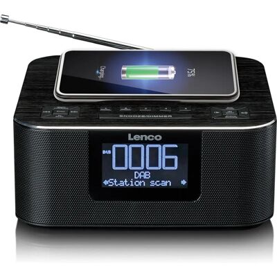 Lenco CR-650BK Digital Radio Alarm Clock - Wireless Charging - Black Lenco CR-650BK Digital Radio Alarm Clock - Wireless Charging - Black