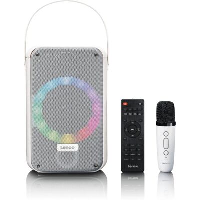 Altavoz Karaoke Inalámbrico Portátil Lenco - 20W - Blanco Altavoz Karaoke Inalámbrico Portátil Lenco - 20W - Blanco