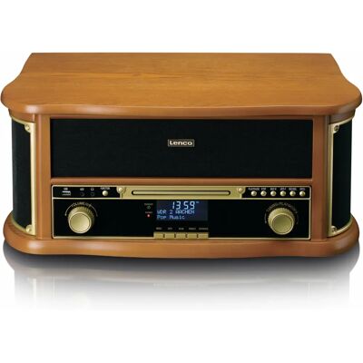 Lenco TCD-2571WD - All-in-one muzieksysteem met vinyl, Bluetooth, DAB+ radio, CD, cassette Lenco TCD-2571WD - All-in-one muzieksysteem met vinyl, Bluetooth, DAB+ radio, CD, cassette
