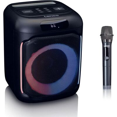 Lenco PA-101BK Tragbarer Bluetooth Party-Lautsprecher mit LED-Lichteffekten Lenco PA-101BK Tragbarer Bluetooth Party-Lautsprecher mit LED-Lichteffekten