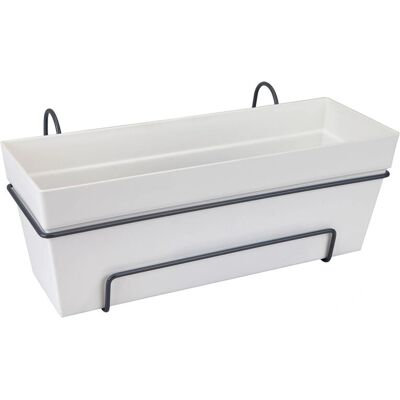 Pot de balcon rectangulaire en plastique recyclé Elho blanc - 50 cm - Publicité Pot de balcon rectangulaire en plastique recyclé Elho blanc - 50 cm - Publicité