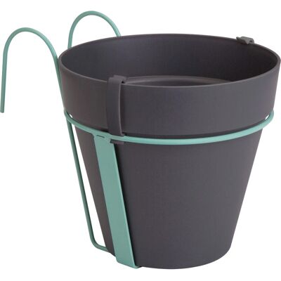 Elho Gerecycled Plastic Balkonplant Pot - Antraciet - 20cm Elho Gerecycled Plastic Balkonplant Pot - Antraciet - 20cm