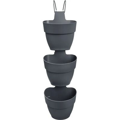 Elho Vibia Foret Ensemble de 3 Jardinières Verticales - Anthracite - Pots d'extérieur - Publicité Elho Vibia Foret Ensemble de 3 Jardinières Verticales - Anthracite - Pots d'extérieur - Publicité