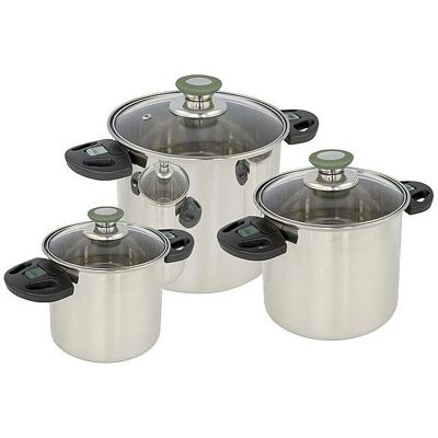 Bo-Camp Elegance Set de 3 Marmites Compactes 6 L - Ustensiles de Cuisine Bo-Camp Elegance Set de 3 Marmites Compactes 6 L - Ustensiles de Cuisine