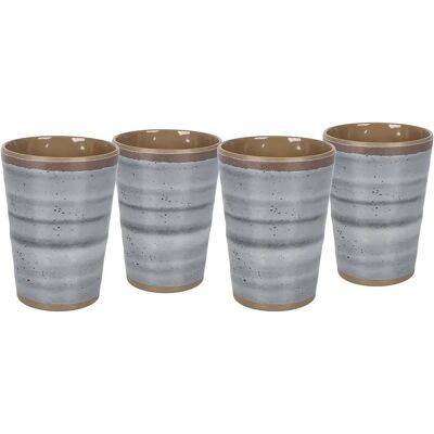 Set de 4 tazas de melamina Bo-Camp gris/marrón - Juego de tazas Set de 4 tazas de melamina Bo-Camp gris/marrón - Juego de tazas