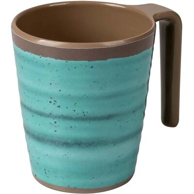 Bo-Camp Melamine Mok 400 ml Set 4 Stuks Blauw / Bruin - Mok Bo-Camp Melamine Mok 400 ml Set 4 Stuks Blauw / Bruin - Mok