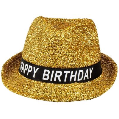 Boland Chapeau d'anniversaire or unisexe - Accessoire fête Boland Chapeau d'anniversaire or unisexe - Accessoire fête