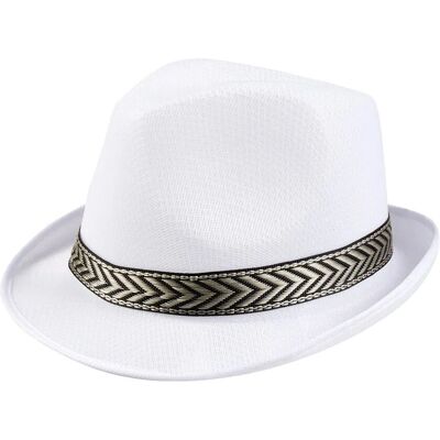 Chapeau trilby blanc JADEO - chapeau - Publicité Chapeau trilby blanc JADEO - chapeau - Publicité