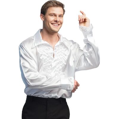 My Other Me White Satin Disco Shirt - Disco Shirt My Other Me White Satin Disco Shirt - Disco Shirt