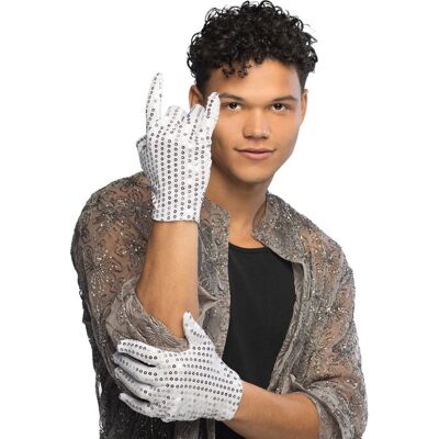Guantes de lentejuelas plateadas veganos - Accesorio adulto Guantes de lentejuelas plateadas veganos - Accesorio adulto