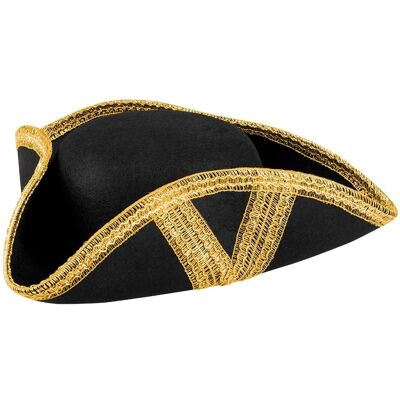 Générique Modèle - Bordure dorée - Chapeau de pirate - chapeau Générique Modèle - Bordure dorée - Chapeau de pirate - chapeau