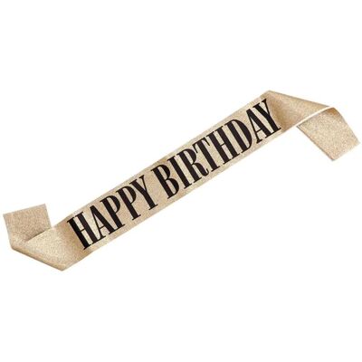 My Other Me Schärpe d'anniversaire en or - Accessoire de fête - Publicité My Other Me Schärpe d'anniversaire en or - Accessoire de fête - Publicité